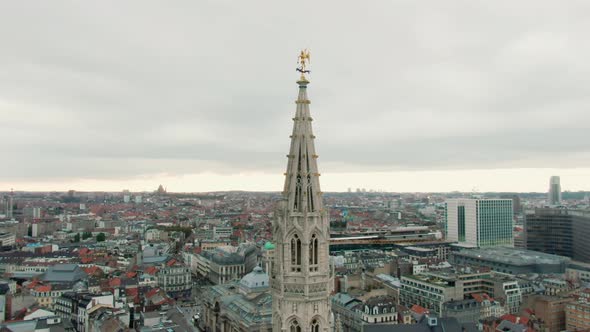 Gothic Tower of Brussels Town Hall
