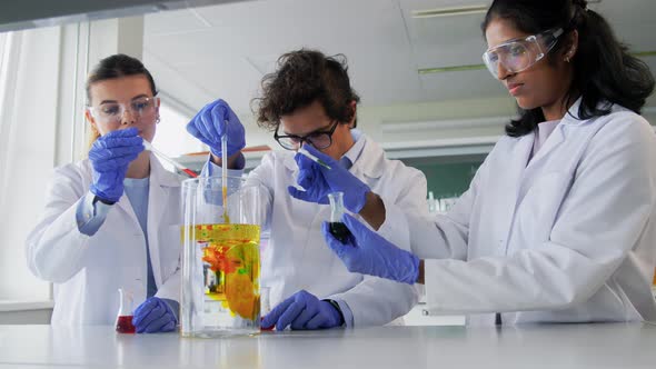 Scientists with Chemicals Working in Laboratory alt