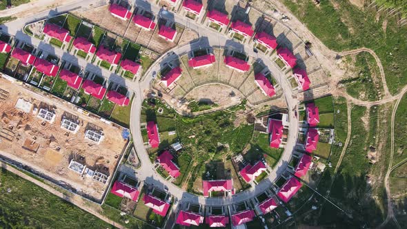 Many Townhouses in the Suburbs Aerial Views of New Modern Cottages alt
