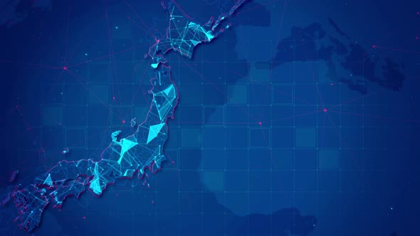Abstract Plexus Network In Japan Map alt
