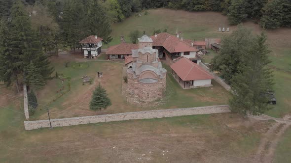 Flying Around The Orthodox Monastery With Lodgings