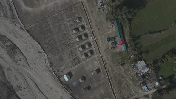 Aerial Shot of Landscape in Himalayan Range of Uttarakhand India Camping Site in Himalayan Hills