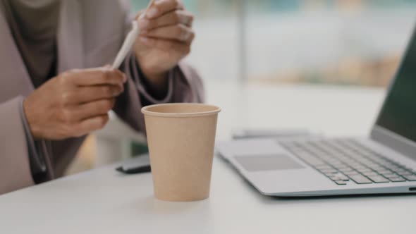 Closeup Female Hands Unrecognizable Successful Businesswoman Sitting at Workplace Young Woman alt