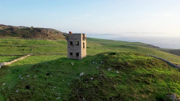 Aerial View of the Crohy Head Signal Tower at Maghery By Dungloe  Ireland alt