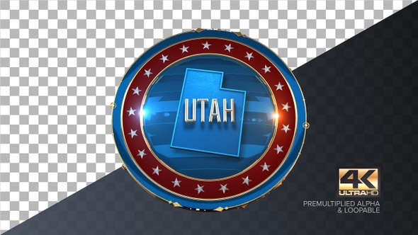 Utah United States of America State Map with Flag 4K