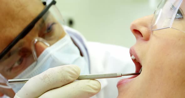 Dentist examining a patient alt