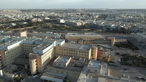 Drone Aerial shot above Mater Dei Malta alt