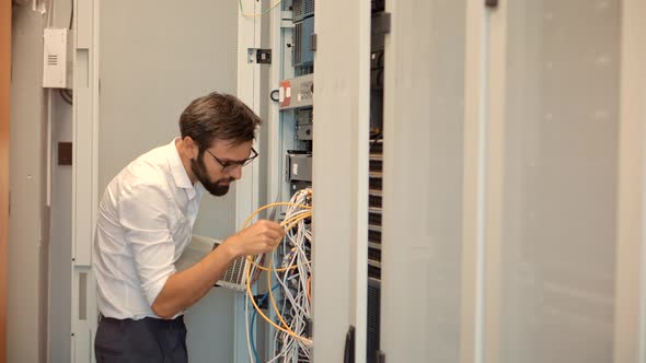 Network Equipment In Server Room. Cryptocurrency Mining In Data Center. Cloud Server Hardware. alt