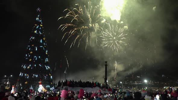 Celebration Fireworks in Honor of Happy New Year