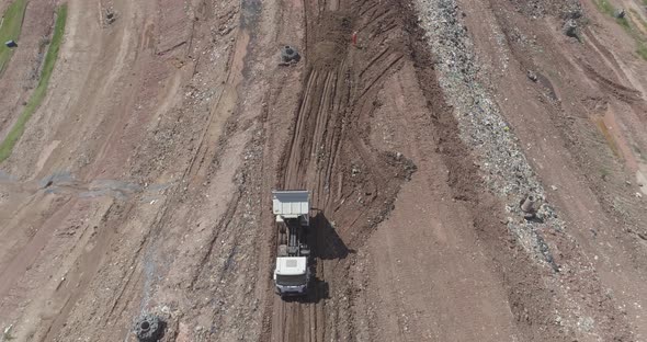 Garbage Truck at the Landfill 