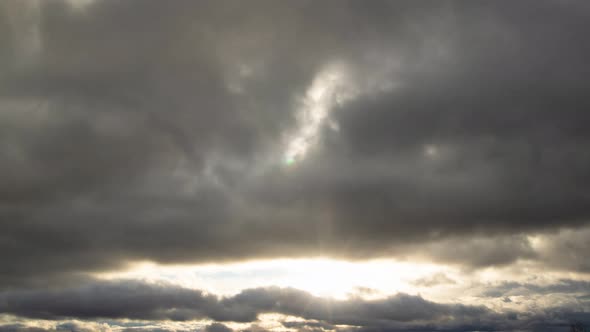 Storm Clouds and Bright Sun Time Lapse