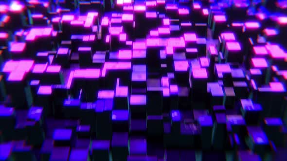 Speeding 3 D Blocks Flyover Loop alt