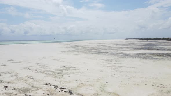 Shore of Zanzibar Island Tanzania at Low Tide Slow Motion alt