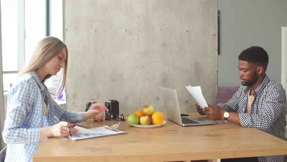 Interracial Diverse Business Partners Working at Office alt