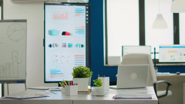 Interior of Empty Start Up Company with No People in It alt