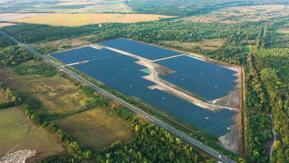 Beautiful Solar Panels Near the Road alt