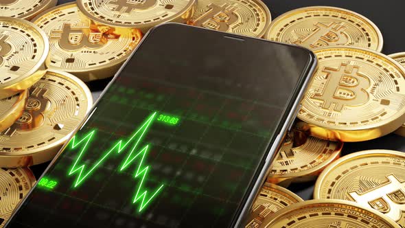 Phone Stock markets up trend on Bitcoin Crypto currency