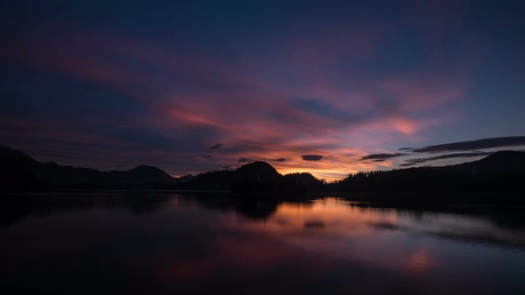Timelapse of Bled lake at dawn 