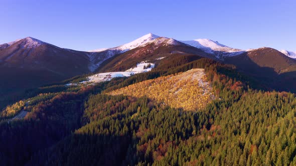 Picturesque Mountain Landscapes Near the Village of Dzembronya in Ukraine in the Carpathians alt