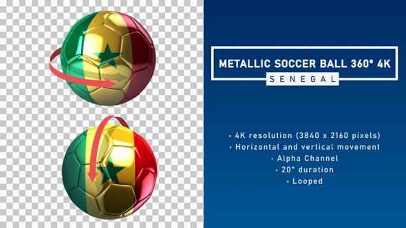 Metallic Soccer Ball 360 4K - Senegal