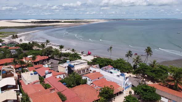 Jericoacoara Brazil. Tropical scenery for vacation travel at northeast Brazil. alt