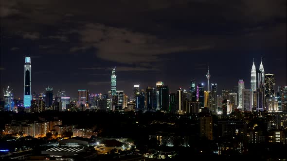 Financial Centre in Kuala Lumpur City at Night in Malaysia