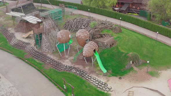 Closed Empty Children's Colourful Outside Playground alt