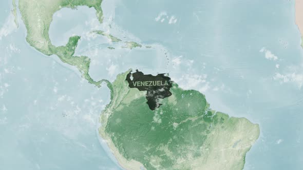 Globe Map of Venezuela with a label