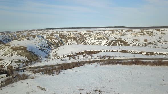 Cars On A Winter Road