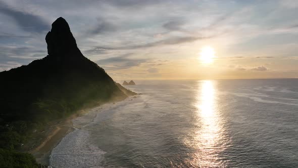 Sunset Fernando de Noronha Archilepago at Pernambuco state Brazil. alt