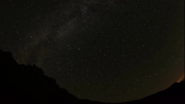Time Lapse of Starry Sky in the Mountains