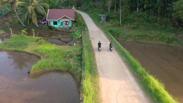 Mopeds on Rural Road in Philippines alt