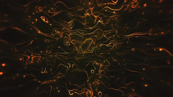 Gold Glowing Wavy Lines