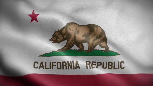 California State Flag Blowing In Wind alt