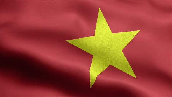 Vietnam Flag Seamless Closeup Waving Animation alt