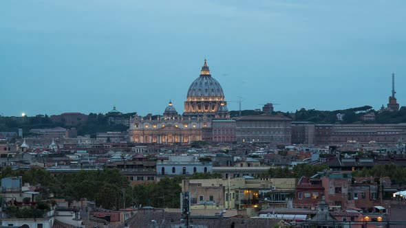 Day to night timelapse in Rome