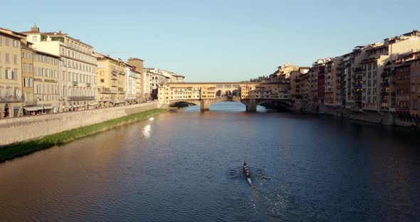 Kayaking On Arno River In Florence