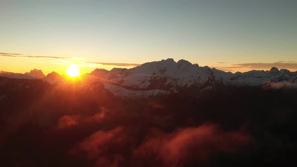 Amazing Aerial Footage of Mountains at Sunrise, . alt