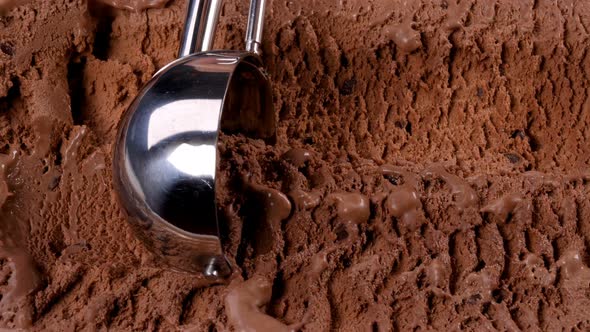 Scooping Chocolate Ice Cream