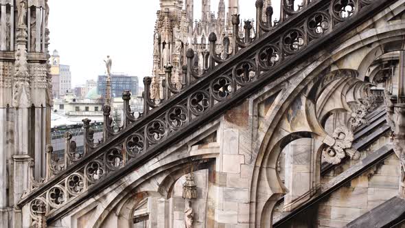 Carved Marble Overlays with Patterns on the Roof of the Duomo alt