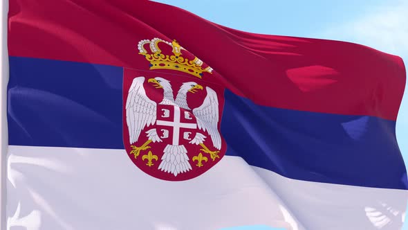 Serbia Flag Looping Background