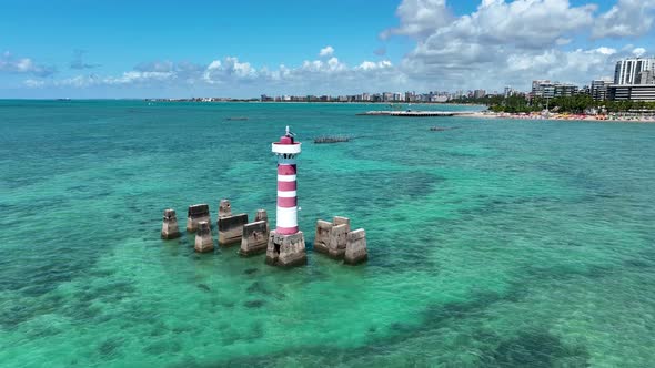Town of Maceio Alagoas Brazil. Landmark beach at Northeast Brazil. alt