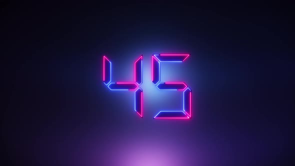 Purple and blue Neon Light 60 Seconds Countdown