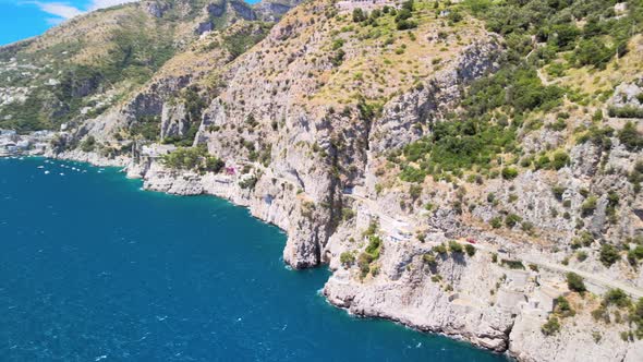 Aerial View of Furore Fjord From a Drone Amalfi Coast Italy alt