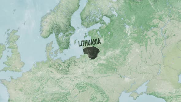 Globe Map of Lithuania with a label