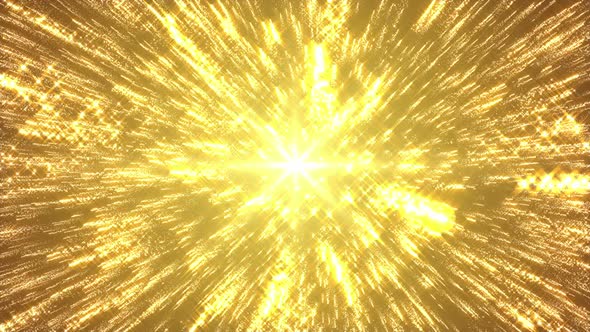 Explosion Of Golden Particles