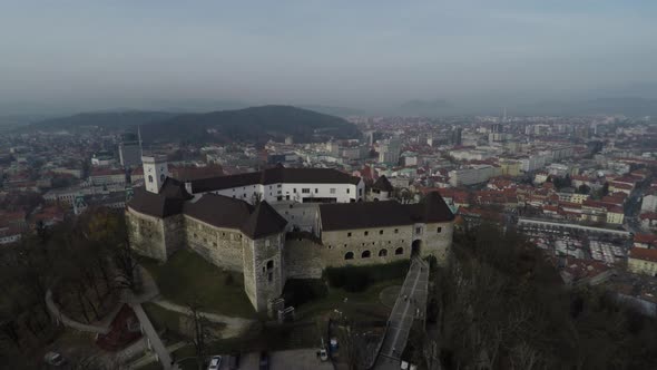Aerial view of Ljubljana Castle alt