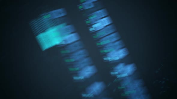 Advanced futuristic graphic interface. Displays abstract diagrams and charts. alt