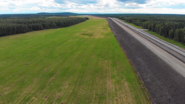 4K Drone Video of Tanana River Levee on the Chena River Lakes Flood Control Project near Fairbanks, alt