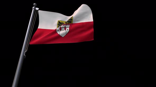 Duisburg  City Flag (Germany) With Alpha Channel 4K alt